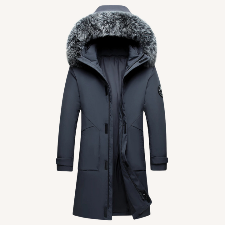 Stetson | Hooded Down Coat with Faux Fur Collar